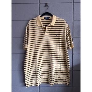 Polo Ralph Lauren Butter Yellow Striped Polo size XL Preppy